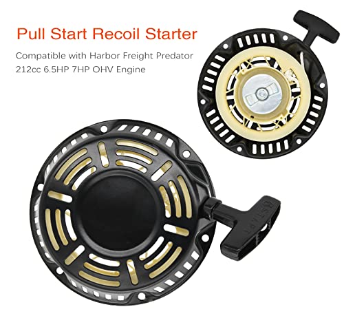 Pull Start Recoil Starter, Rain King Recoil Starter Compatible with Predator 212cc 6.5HP 7HP OHV Engine Go Kart Pit Bike Generator Lawnmower