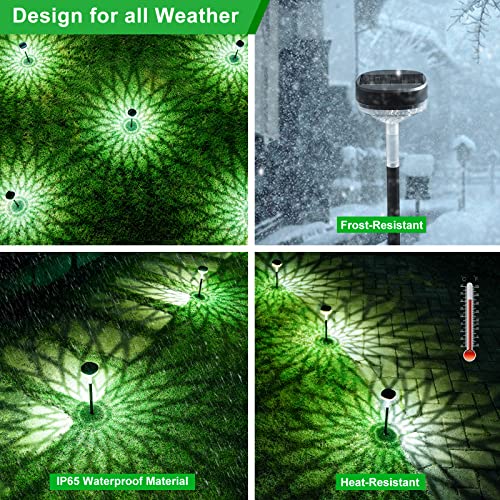 ketive High Bright Solar Pathway Lights Outdoor Garden,Landscape Path Lights, Waterproof Solar Yard Lights,Wireless Outside Garden Lights,Cold White,4 Pack