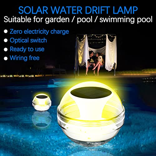 MIS1950s Floating Pool Lights, Solar Water Floating Light Outdoor Waterproof Night Light Home Garden Pool Floating Decorative Light for Swimming Pool, Beach, Garden Pond