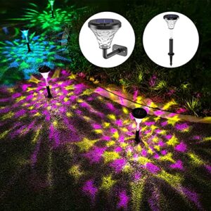 nenkidi bright solar powered pathway lights, 8 pack solar lights outdoor garden waterproof, led landscape lighting decorative for path yard lawn walkway patio fence warm white&dynamic multicolor
