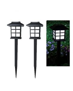 newote outdoor solar pathway lights waterproof 2-packs outside led decorative lights landscape lighting for yard patio driveway garden (white)