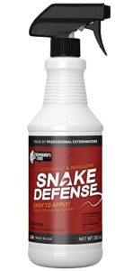 exterminators choice – snake defense spray – non-toxic repellent for pest control – repels most common type snakes – safe for kids and pets – cinnamon scented (32 ounces)