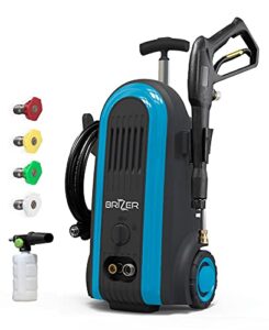 brizer x300 electric power pressure washer -2400 psi/1.8 gpm electric power washer with spray gun – 5 adjustable hose spray nozzle – 25ft high-pressure hose to clean patio, furniture, driveway, car