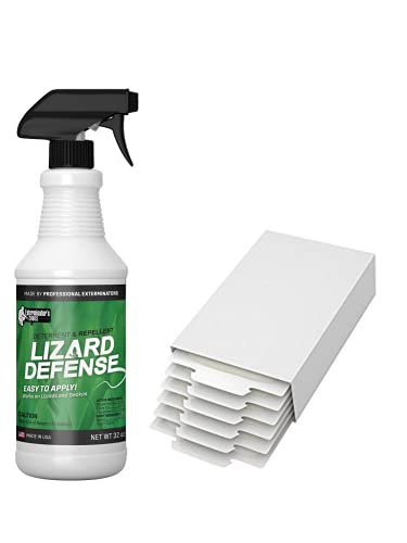 Exterminators Choice Lizard Defense Spray | 32 Ounce and 5 Glue Traps | Natural, Non-Toxic Lizard Repellent and Sticky Traps | Quick, Easy Pest Control | Safe Around Kids & Pets