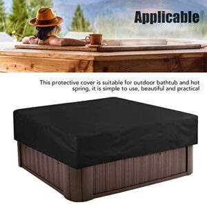 Mothinessto Spa Bath Rainproof Cover, Tear Resistant Dustproof Outdoor Spa Tub Cover 190 Silver Coated Polyester Taffeta for Garden(Black)