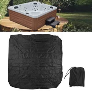 Mothinessto Spa Bath Rainproof Cover, Tear Resistant Dustproof Outdoor Spa Tub Cover 190 Silver Coated Polyester Taffeta for Garden(Black)