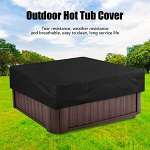 Mothinessto Spa Bath Rainproof Cover, Tear Resistant Dustproof Outdoor Spa Tub Cover 190 Silver Coated Polyester Taffeta for Garden(Black)