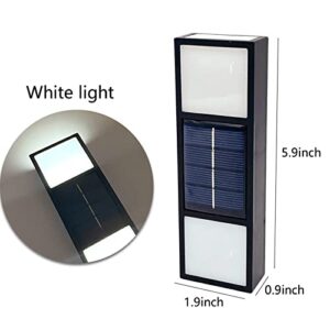 Bzdzmqm Solar Wall Light Outdoor UP and Down Illuminate LED Sunlight Lamp IP65 Waterproof Modern Decor for Home Garden Porch,with 6 LED Lamp Beads, Easy Installation