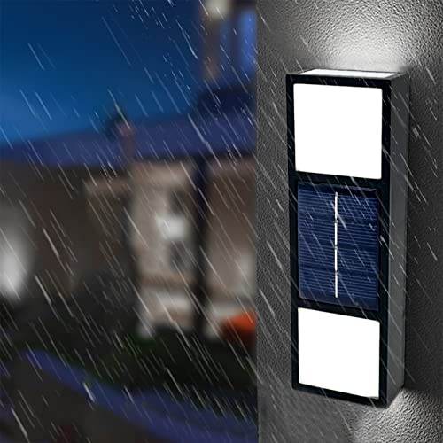 Bzdzmqm Solar Wall Light Outdoor UP and Down Illuminate LED Sunlight Lamp IP65 Waterproof Modern Decor for Home Garden Porch,with 6 LED Lamp Beads, Easy Installation