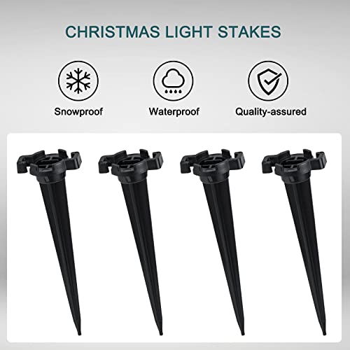 200-Pack Plastic Light Stakes, 4.5 Inch Christmas Yard Stakes for C7 C9 Christmas Lights Outdoor, Universal Light Stakes for Outdoor Holiday Lights Use on Garden Lawn Patio Path Walkway – Black