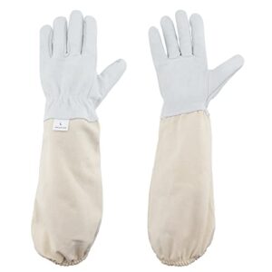 kinglake garden beekeeper’s glove beekeeping gloves bee hive gloves with white vent long canvas sleeve with elastic cuff