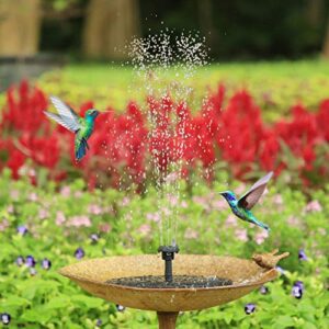 2.5W Solar Fountain Pump with 1200mAh Battery, Solar Water Pump Floating Fountain with 6 Nozzles, for Bird Bath, Fish Tank, Pond or Garden Decoration Pond heaters for Outdoor Ponds