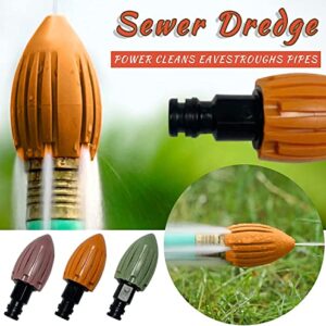 Risedrit The Water Rocket - Cleaning Nozzle, Pressure Washer Sewer Jetter Nozzle, for Garden Hose Sewer Cleaning Nozzle Quick Connector High Pressure Wash Head (Orange)