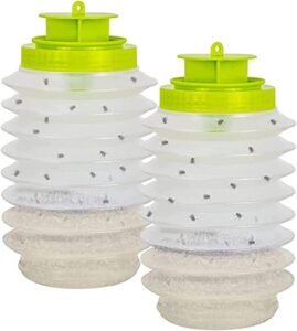 outdoor fly trap reusable traps with bait 2 pack, poison free fly killer and trap with bait by ivenustrap