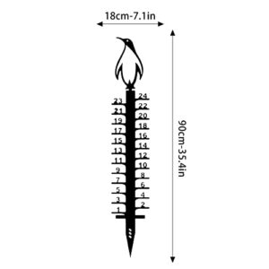 Holiday Snowflake Snowfall Measuring Gauge,35Inch Iron Art Snow Gauge - Handmade Metal Snow Measuring Stick Garden Stakes for Yard, Rain Gauge Outdoor Decoration Gift (B)