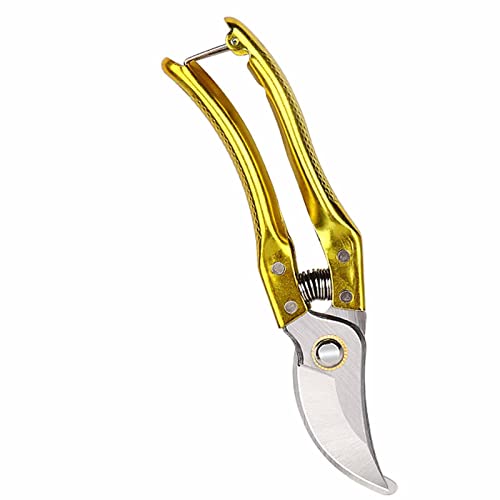 Generic Garden Secateurs Garden Scissors Pruning Shears Rust Proof High Carbon Steel SK5 Blade with Safety Lock Hand Secateurs & Pruning Scissors,Gold,One Size