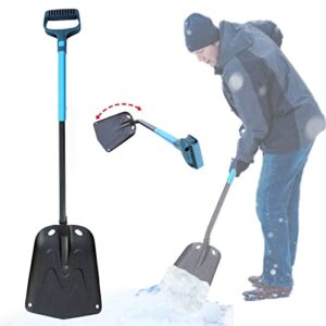 HPWRIU Natural Toilet Car Snow Shovel Large Capacity Foldable Lightweight Aluminum Alloy Telescopic Portable Snow Shovel Parent Child Play Snow Garden Camping Shovel Caulk Remover (Black, One Size)