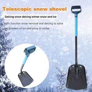 HPWRIU Natural Toilet Car Snow Shovel Large Capacity Foldable Lightweight Aluminum Alloy Telescopic Portable Snow Shovel Parent Child Play Snow Garden Camping Shovel Caulk Remover (Black, One Size)