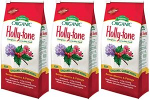 espoma organic holly-tone 4-3-4 natural & organic evergreen & azalea plant food; 4 lb. bag; the original & best fertilizer for all acid loving plants including rhododendrons & hydrangeas. pack of 3