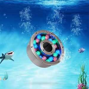 led swimming pool underwater light – submersible led fountain light, ip68 waterproof 12v pond lights led ring underwater fountain light, for the garden, fountain pool, landscape decoration