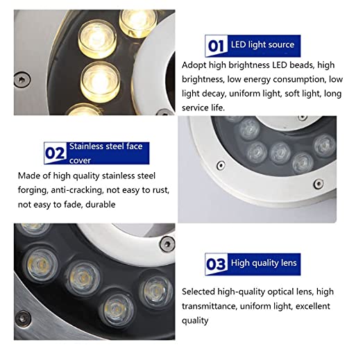 LED Swimming Pool Underwater Light - Submersible LED Fountain Light, IP68 Waterproof 12V Pond Lights LED Ring Underwater Fountain Light, for The Garden, Fountain Pool, Landscape Decoration
