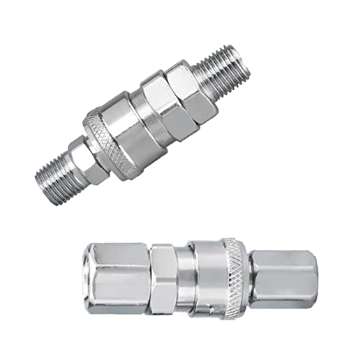 2 Set NPT 1/4 Stainless Steel Pressure Washer Quick Connect Fittings,Garden Hose Quick Connect Male and Female Quick Connector for Pressure Washer Hose Pressure Washer Adapters Hose. (1/4")