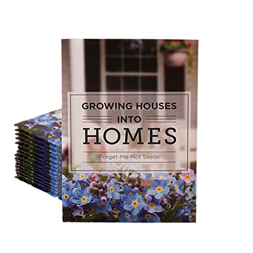 Bentley Seeds Growing Houses into Homes - Pre Filled Forget Me Not Garden Seed Packets - 25 Packed Forget Me Not Seed Packs - Perfect Realtor Gift for Prospecting or New Homeowners - Non GMO Seeds