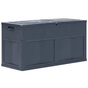 kthlbrh 【fast shipping】 deck box outdoor storage patio furniture, outdoor mats, garden and pool supplies patio storage box 84.5 gal black