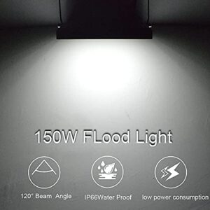 AFSEMOS 150W LED Flood Light,10500lm Outdoor Flood Lights 2pack Super Bright 6000K Daylight White Lights,LED Work Light IP66 Waterproof Security Light for Backyard，Playground，Garden，Stadium