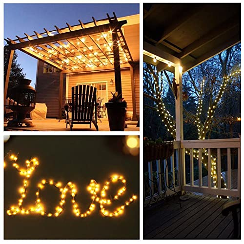 AZNOSUN Outdoor Solar String Lights, 2 Pack 120 led 39 feet Solar Fairy Lights LED Waterproof 8 Patterns Home Decoration Garden Trees Christmas Garden Terrace Party Lights