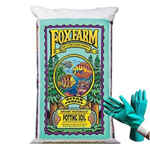 FoxFarm Ocean Forest Potting Soil Organic Mix Indoor Outdoor For Garden And Plants - Organic Plant Fertilizer - 38.5 Quart (1.5 cu ft). - (Bundled with Pearsons Protective Gloves) (1 Pack)