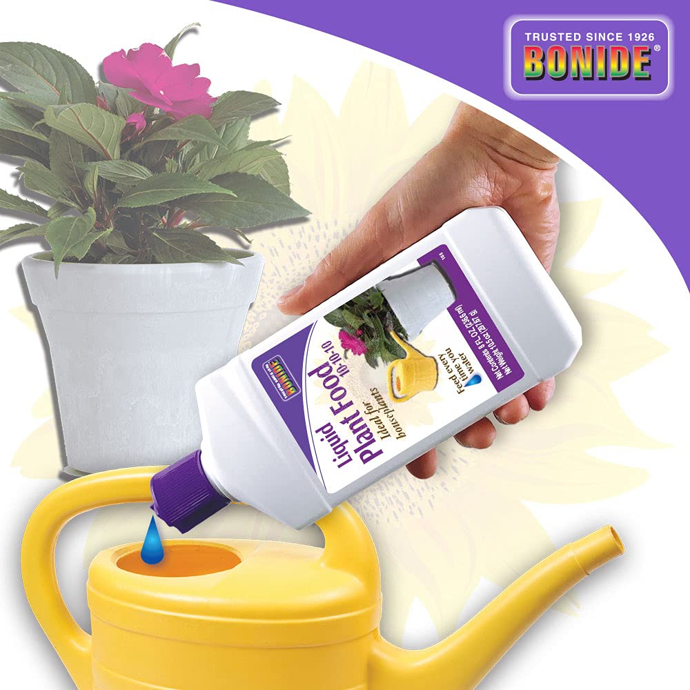 Bonide Houseplant Liquid Plant Food 10-10-10, 8 oz Concentrated Fertilizer for Indoors, Use Every Time You Water