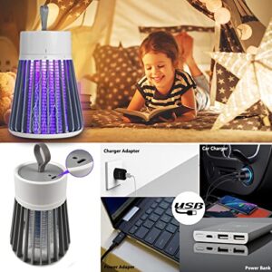 Kopests Electric Bug Zapper,Indoor Mosquito Zapper Portable Camp Mosquito Killer Rechargeable Bug Zapper Mosquitoes Light with Hanging Loop,360°Purple Light Mosquito Trap Up to 6 Hours of Battery