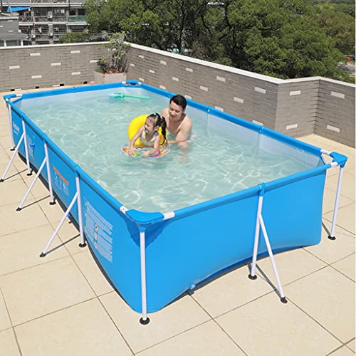 Outdoor Steel Frame Pool with Filter Pump, Metal Frame Swimming Pool, Paddling Pool for Kids, Adults, Garden, Backyard (Size : 450x220x84cm)