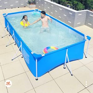 Outdoor Steel Frame Pool with Filter Pump, Metal Frame Swimming Pool, Paddling Pool for Kids, Adults, Garden, Backyard (Size : 450x220x84cm)