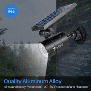 Solar Motion Lights Outdoor Aluminum 1400-Lumens 9W LED(130W Equi.), No Power Required Solar Flood Security Spot Lights for Camp Driveway Patio Path Garden, 100-Week Protection for 100% Free