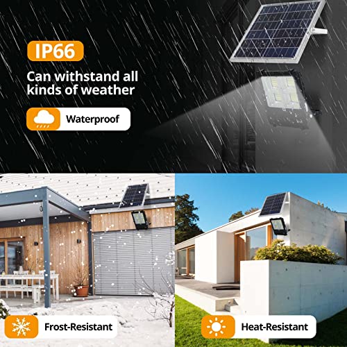 LVEMIZ 500W Solar Flood Lights Outdoor 1109 LEDs 40000LM Auto Dusk to Dawn with Remote IP66 Waterproof Perfect for Yard,Garden,Pathway,Basketball Court,Barn