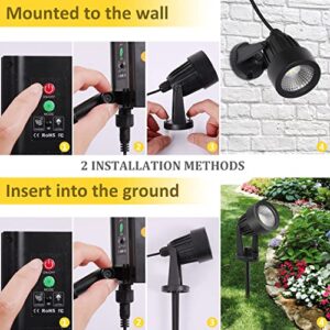 Solar Spot Lighs Outdoor Waterproof LED Solar Landscape Lights Warm White Color Changing Pathway Light Solar Powered Garden RGB Spotlights for Yard Fence Lawn Tree Lights(3Packs)