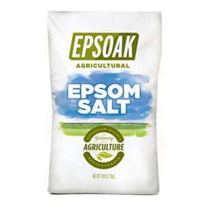 epsoak epsom salt – 18 lb. resealable bulk bag agricultural grade epsom salt for gardening and lawn care