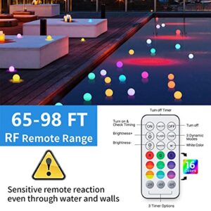 A2B 4pcs Floating Pool Lights with 16 Colors and 4 Modes Pool Lights Ball IP68 Waterproof LED Glow Globe Remote Control Light-up Floating Globe Light with Timers for Pool Beach Garden A2B