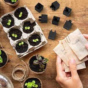 Jutom 16 Pieces Soil Block Maker Seed Blocker Fittings Snap in Cubic Inserts Soil Blocker for Seed Stater Tray Garden Greenhouses Compatible with Mini 4, Multi 6 and Multi 12