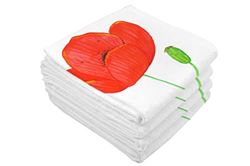 Mr. & Mrs. Panda Beach Towel Poppy - Religion, Sauna, Large, Flower Tendril, Plants, Sauna Towel, Respect, Garden, Gardener, Poppy Flower, Bath Towel, robber's Daughter