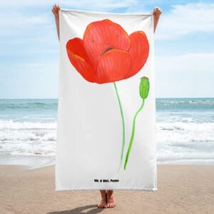 Mr. & Mrs. Panda Beach Towel Poppy - Religion, Sauna, Large, Flower Tendril, Plants, Sauna Towel, Respect, Garden, Gardener, Poppy Flower, Bath Towel, robber's Daughter