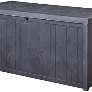 Wonlink Plastic Deck Box - Waterproof 120 Gallon Outdoor Patio Garden Furniture (Grey)