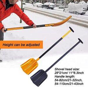 Foldable Emergency Shovel with Extendable Handle, Aluminum Lightweight Ski,Garden for Car,Outdoor Shovel Camping