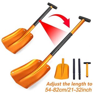 Foldable Emergency Shovel with Extendable Handle, Aluminum Lightweight Ski,Garden for Car,Outdoor Shovel Camping