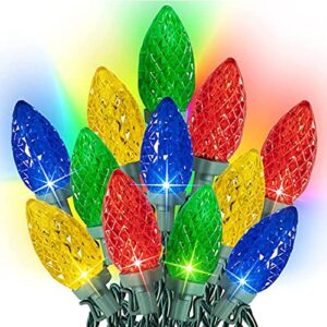 warlkde 50leds christmas string lights, c9 christmas lights with 29v safe adaptor, end-to-end, ul certified fairy lights for christmas tree, patio, garden, party, wedding, holiday decoration