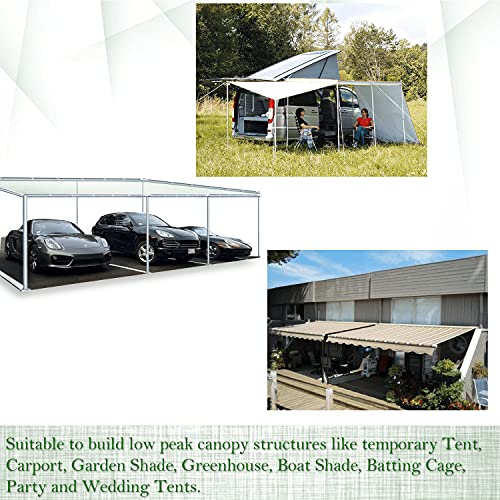 Simond Store Canopy Fittings Kit for 10’X 30’ Frame Slant Roof, Low Peak Connectors for Carport Frame Boat Shelter Outdoor Canopies Party Tents Garage Batting Cage Garden Shade