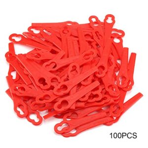 100Pcs Mower Cutter Blade Plastic Machine Trimming Blades Motor Brush Trimmer Parts Kit for FRT18A FRT18A1 Art 46155 FRT20A1 Accessories