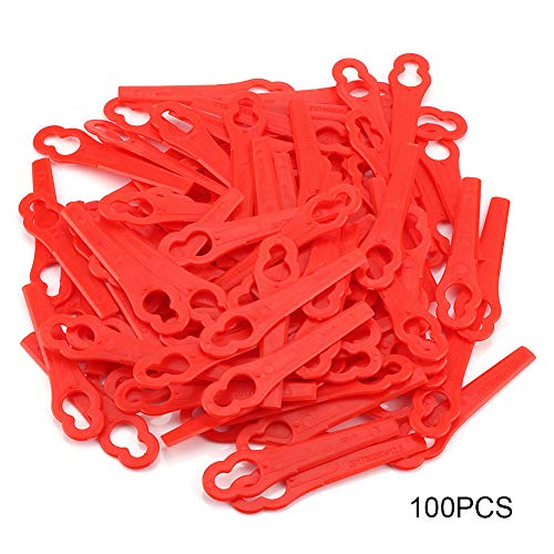 100Pcs Mower Cutter Blade Plastic Machine Trimming Blades Motor Brush Trimmer Parts Kit for FRT18A FRT18A1 Art 46155 FRT20A1 Accessories